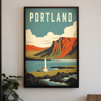 Coastal Lighthouse Adventure: Vintage Portland Travel Poster PosterGoat