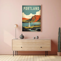 Coastal Lighthouse Adventure: Vintage Portland Travel Poster PosterGoat