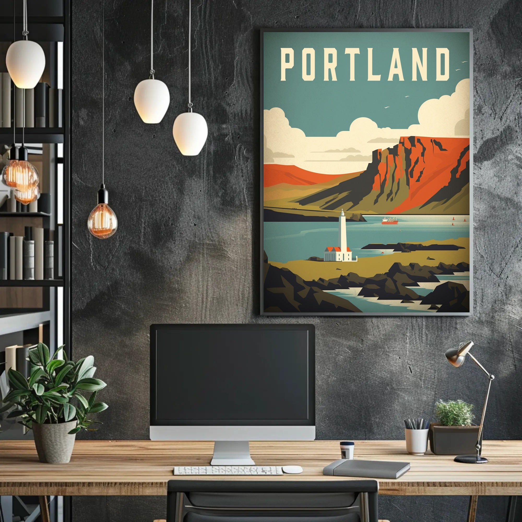 Coastal Lighthouse Adventure: Vintage Portland Travel Poster PosterGoat
