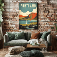 Coastal Lighthouse Adventure: Vintage Portland Travel Poster PosterGoat