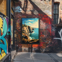 Coastal Lighthouse Vintage Travel Artistic Poster PosterGoat