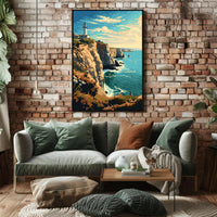 Coastal Lighthouse Vintage Travel Artistic Poster PosterGoat