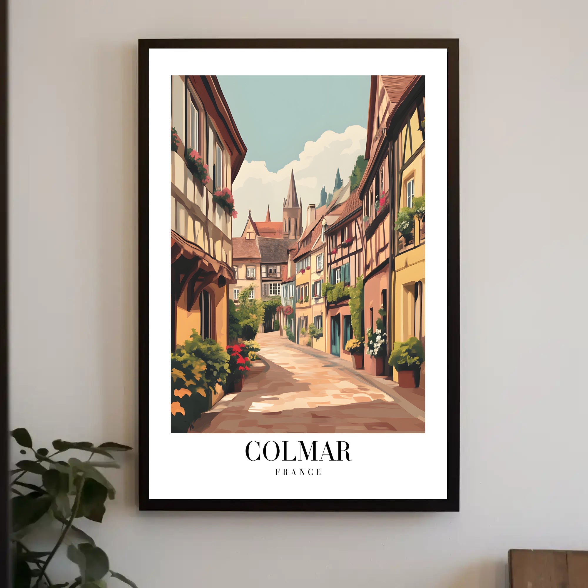 Colmar Street Scene Vintage Travel Poster PosterGoat