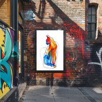 Colorful Abstract Cat Illustration for Artistic Poster PosterGoat