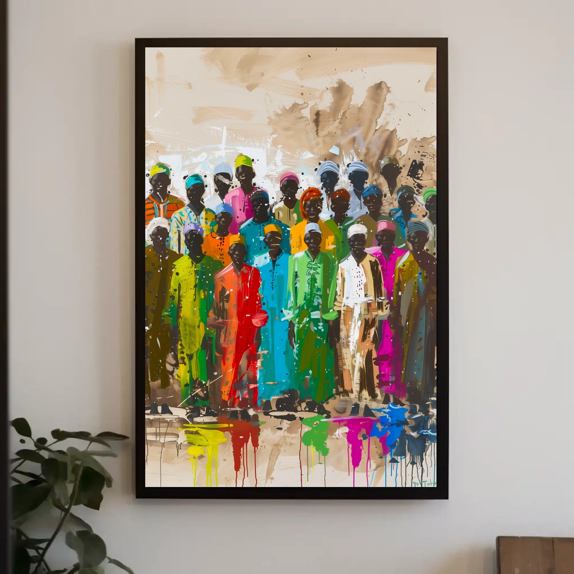 Colorful Abstract Human Figures Poster Celebrates Unity and Diversity PosterGoat