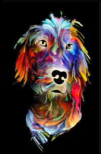 Colorful Canine Art: Abstract Dog Breed Poster PosterGoat