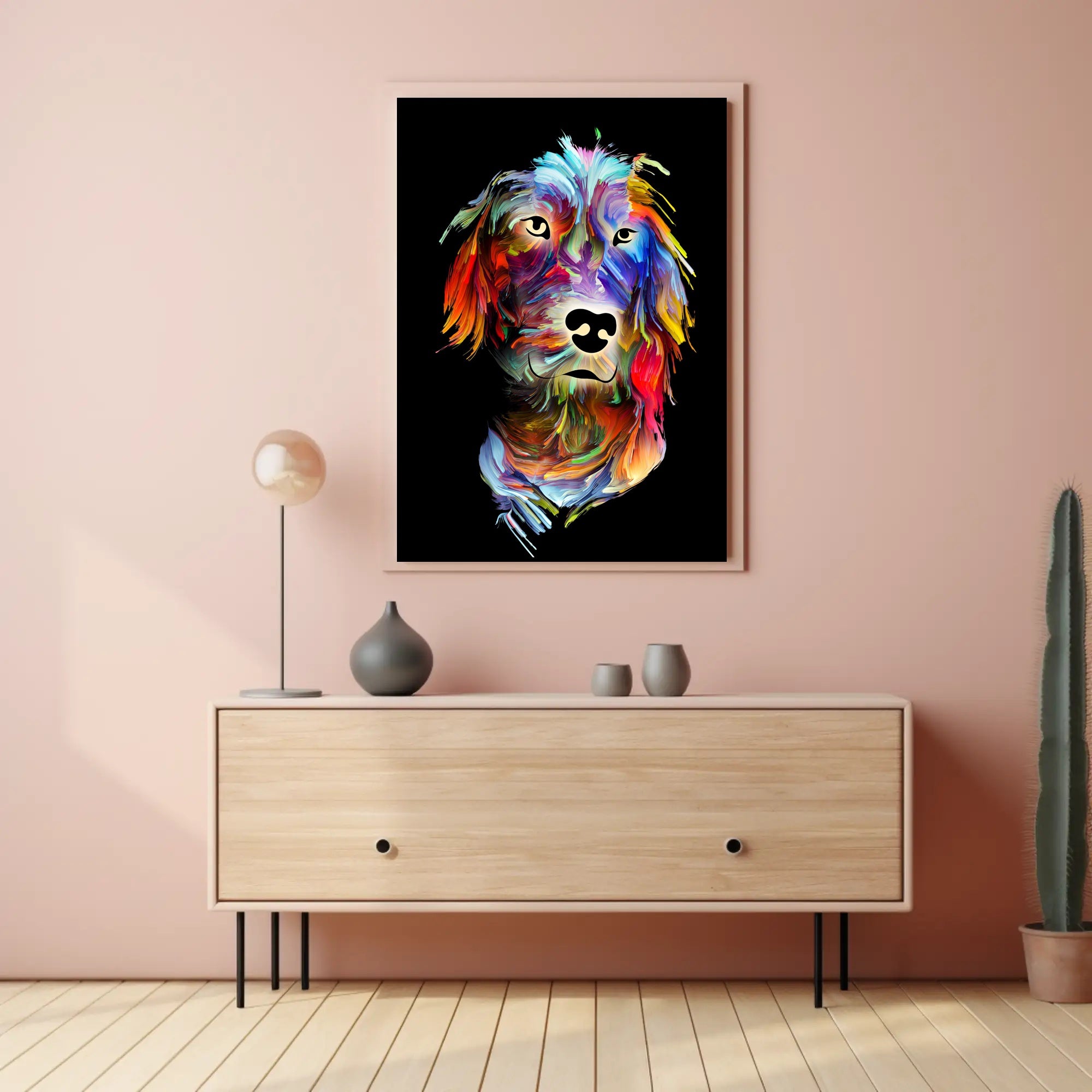 Colorful Canine Art: Abstract Dog Breed Poster PosterGoat