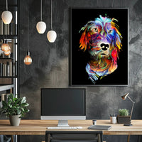 Colorful Canine Art: Abstract Dog Breed Poster PosterGoat
