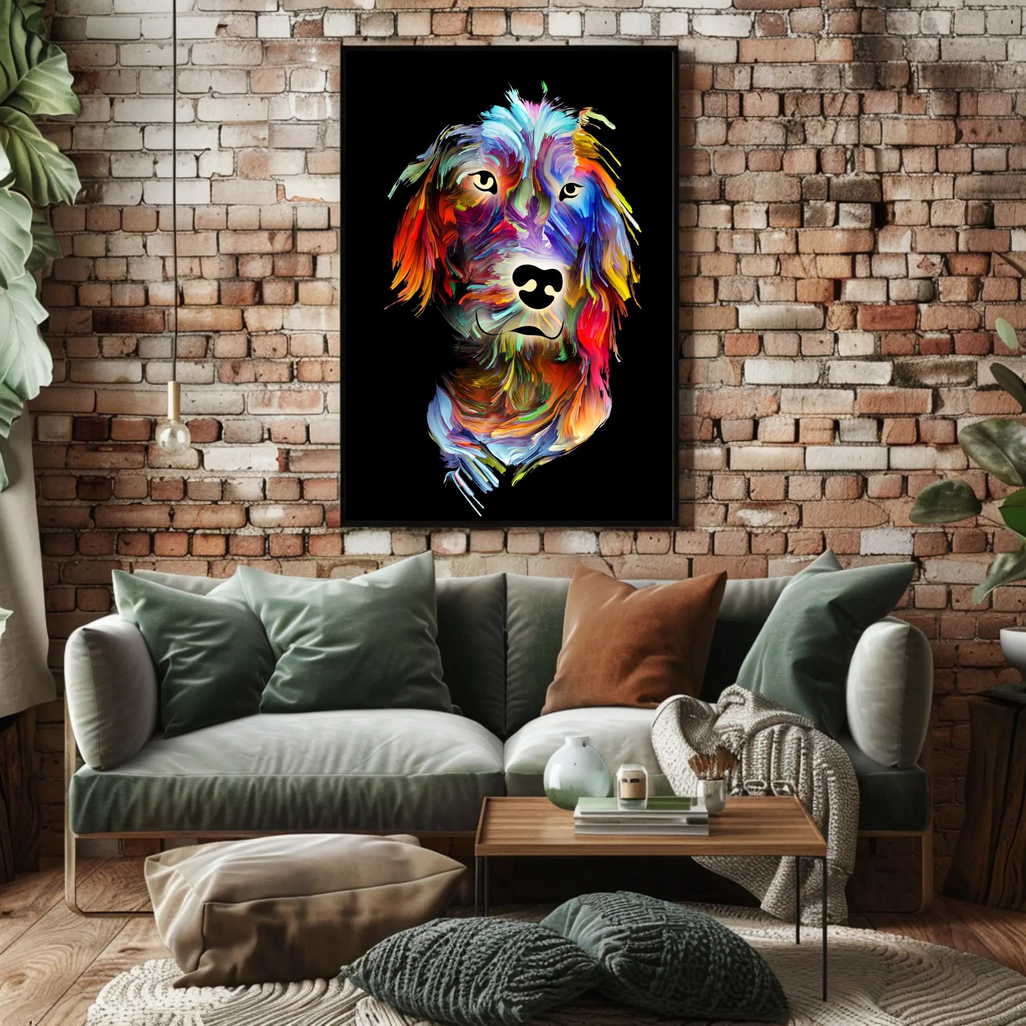 Colorful Canine Art: Abstract Dog Breed Poster PosterGoat