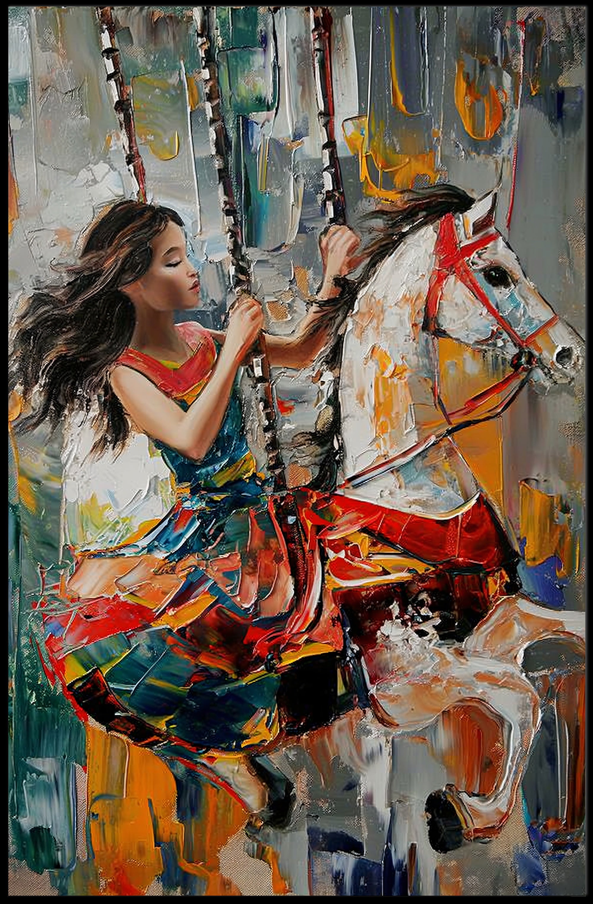 Colorful Carousel Delight: Abstract or Artistic Poster PosterGoat