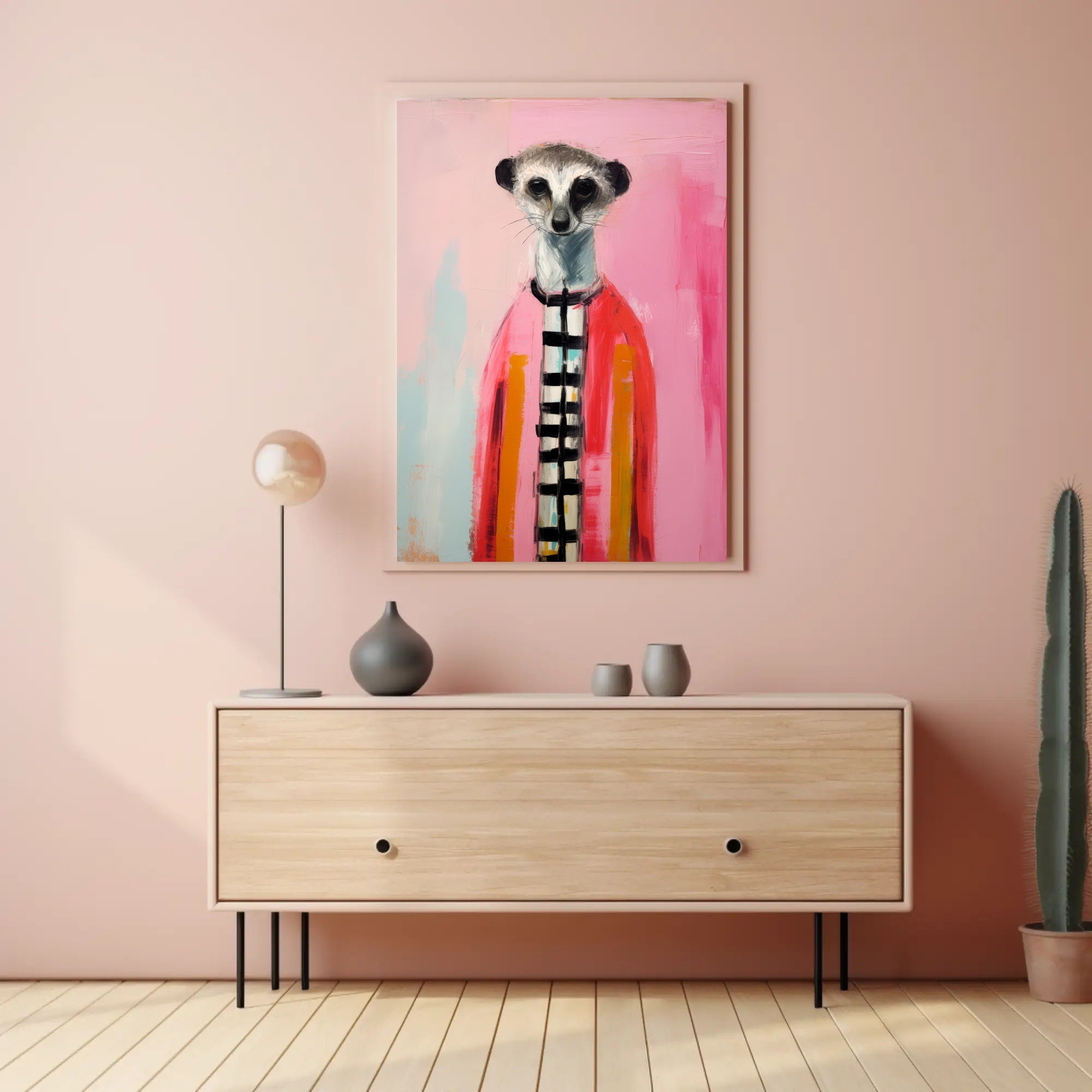Colorful Meerkat Art for Abstract or Artistic Poster PosterGoat