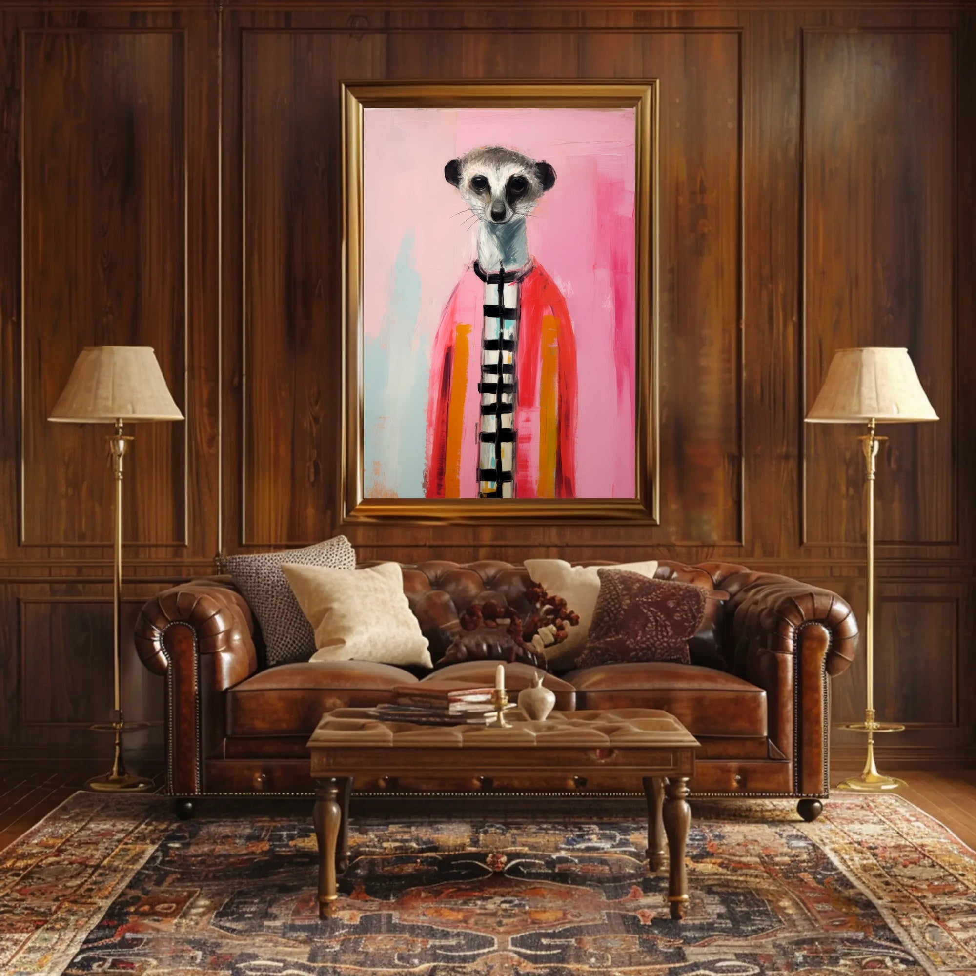 Colorful Meerkat Art for Abstract or Artistic Poster PosterGoat