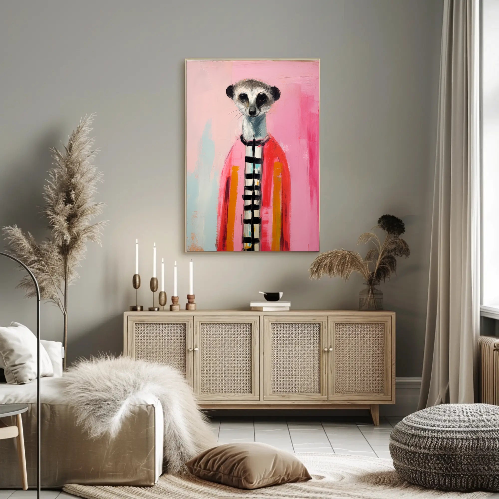 Colorful Meerkat Art for Abstract or Artistic Poster PosterGoat