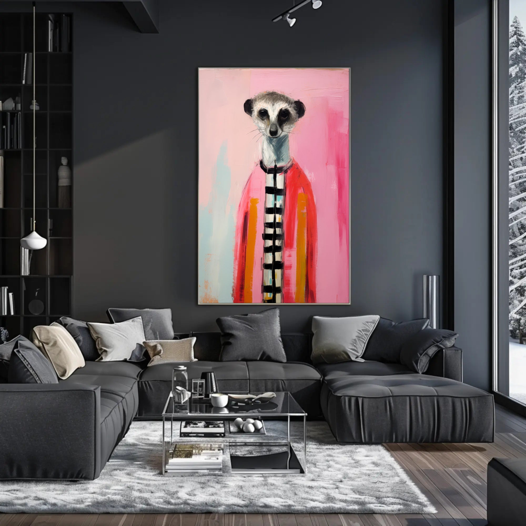 Colorful Meerkat Art for Abstract or Artistic Poster PosterGoat