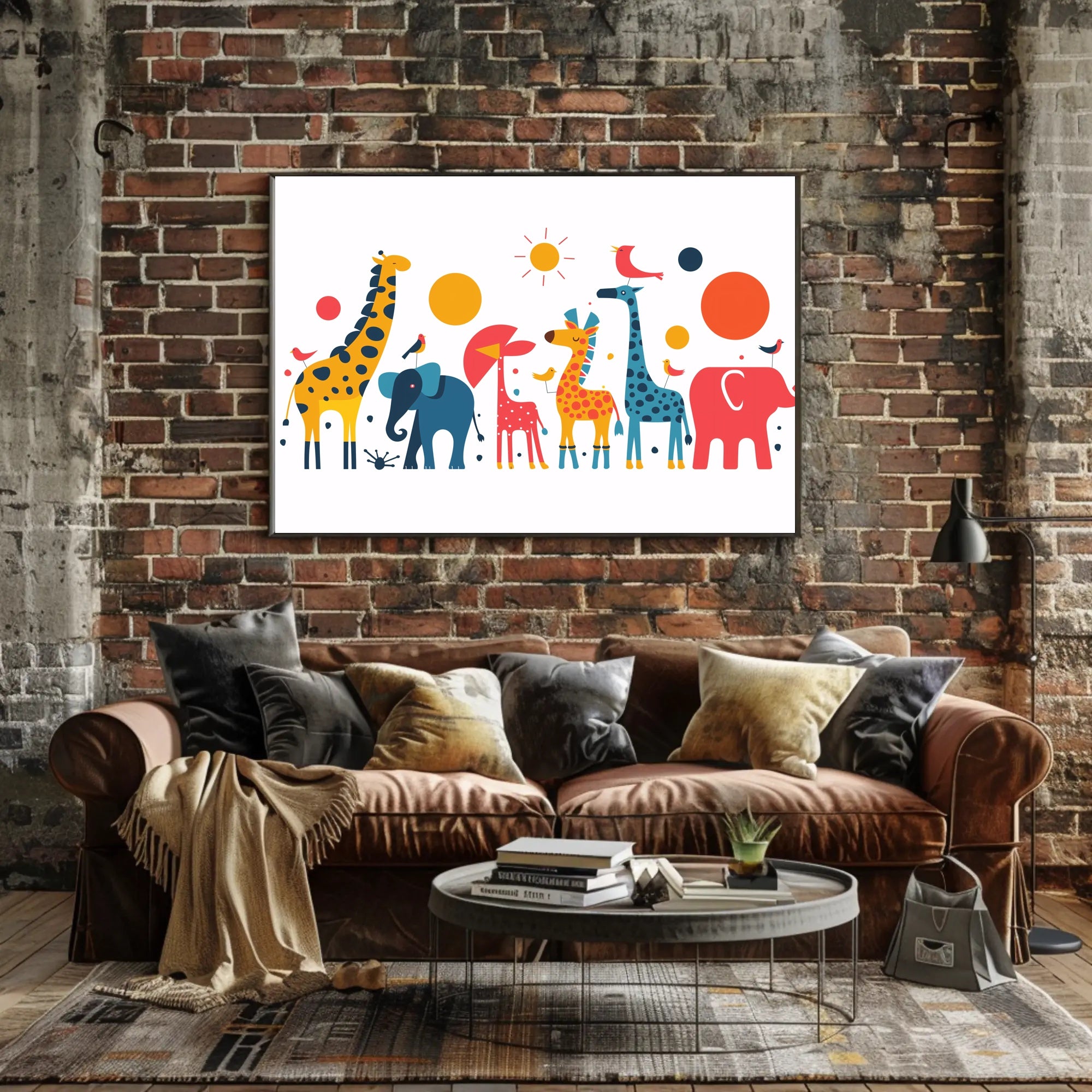 Colorful Safari Animal Adventure Poster PosterGoat