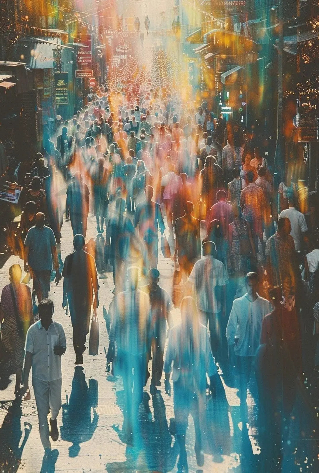 Colorful Urban Energy Street Scene Artistic Poster PosterGoat