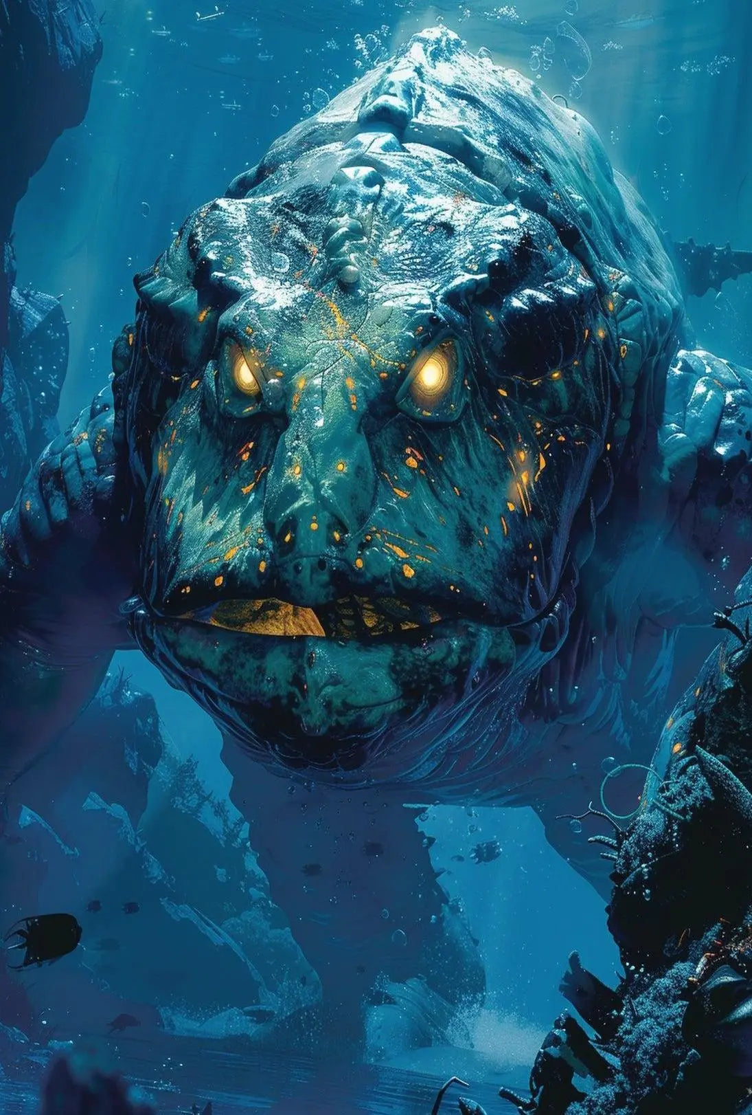 Colossal Mythical Sea Creature Futuristic Sci-Fi Poster PosterGoat