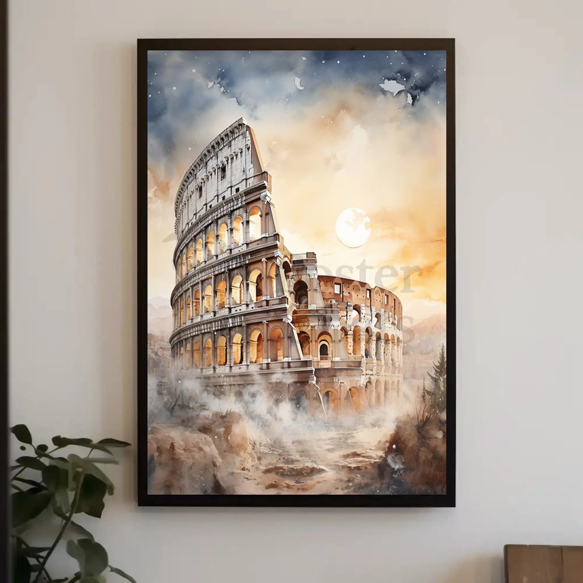 Colosseum Dreamscape in Watercolor Artistic Poster PosterGoat