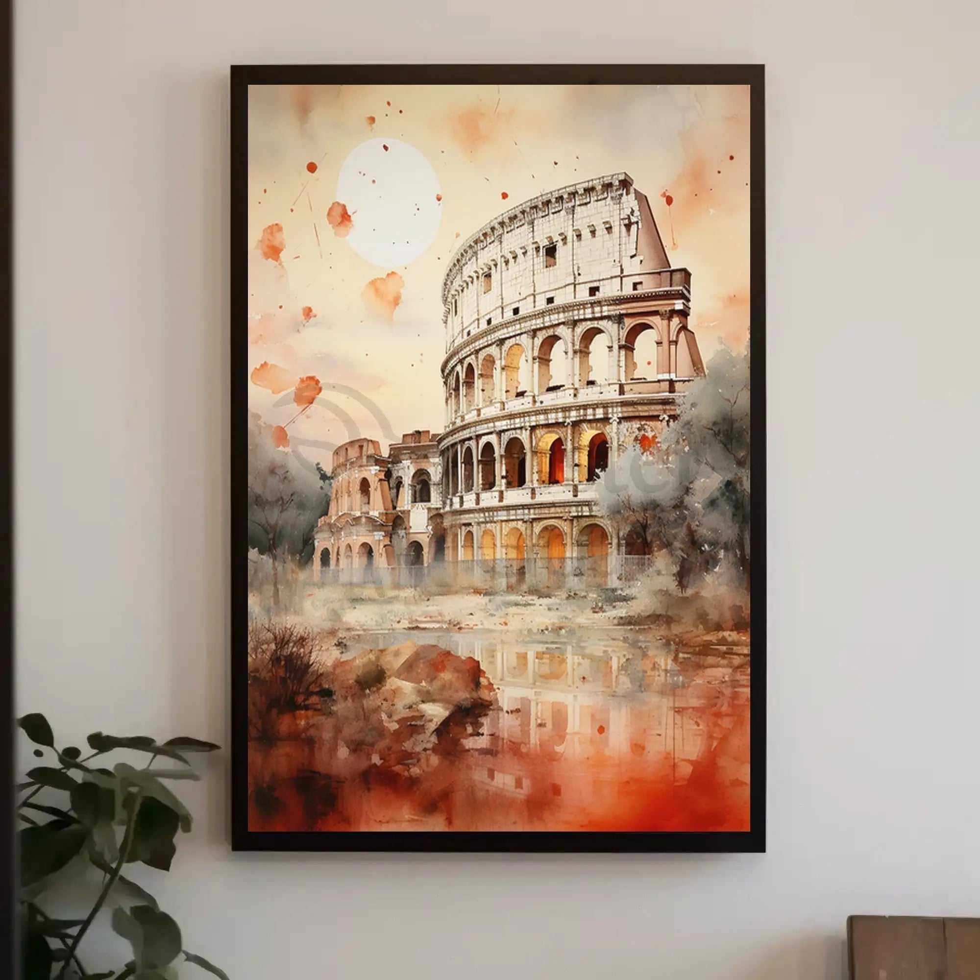 Colosseum Watercolor Art Print Cultural Heritage Poster PosterGoat