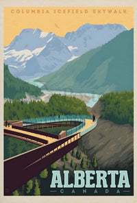 Columbia Icefield Skywalk Vintage Travel Poster PosterGoat