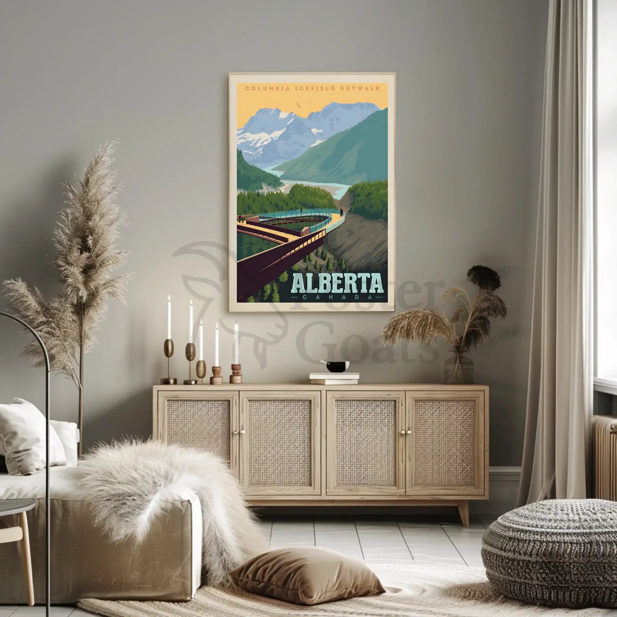 Columbia Icefield Skywalk Vintage Travel Poster PosterGoat
