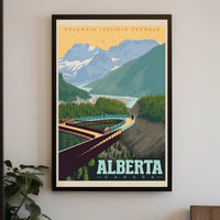 Columbia Icefield Skywalk Vintage Travel Poster PosterGoat