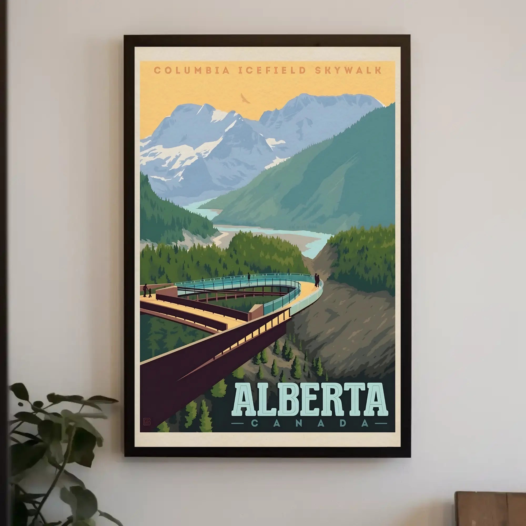 Columbia Icefield Skywalk Vintage Travel Poster PosterGoat