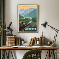 Columbia Icefield Skywalk Vintage Travel Poster PosterGoat