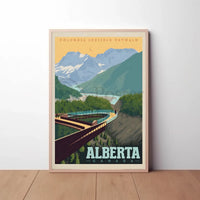 Columbia Icefield Skywalk Vintage Travel Poster PosterGoat