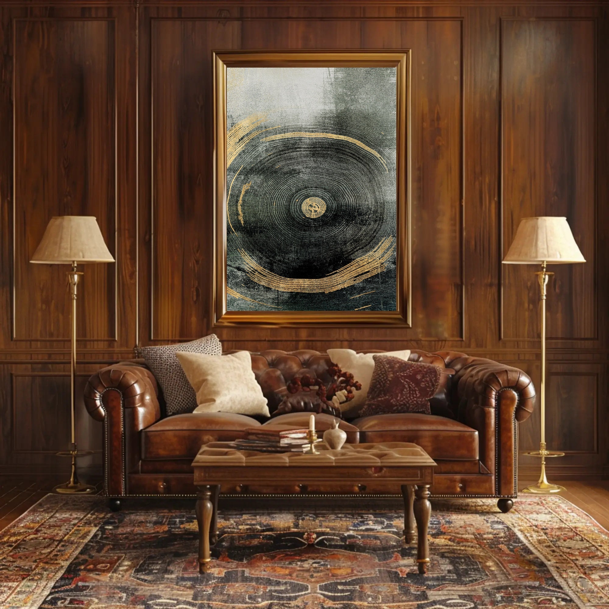 Concentric Tree Rings Abstract Artwork Poster PosterGoat