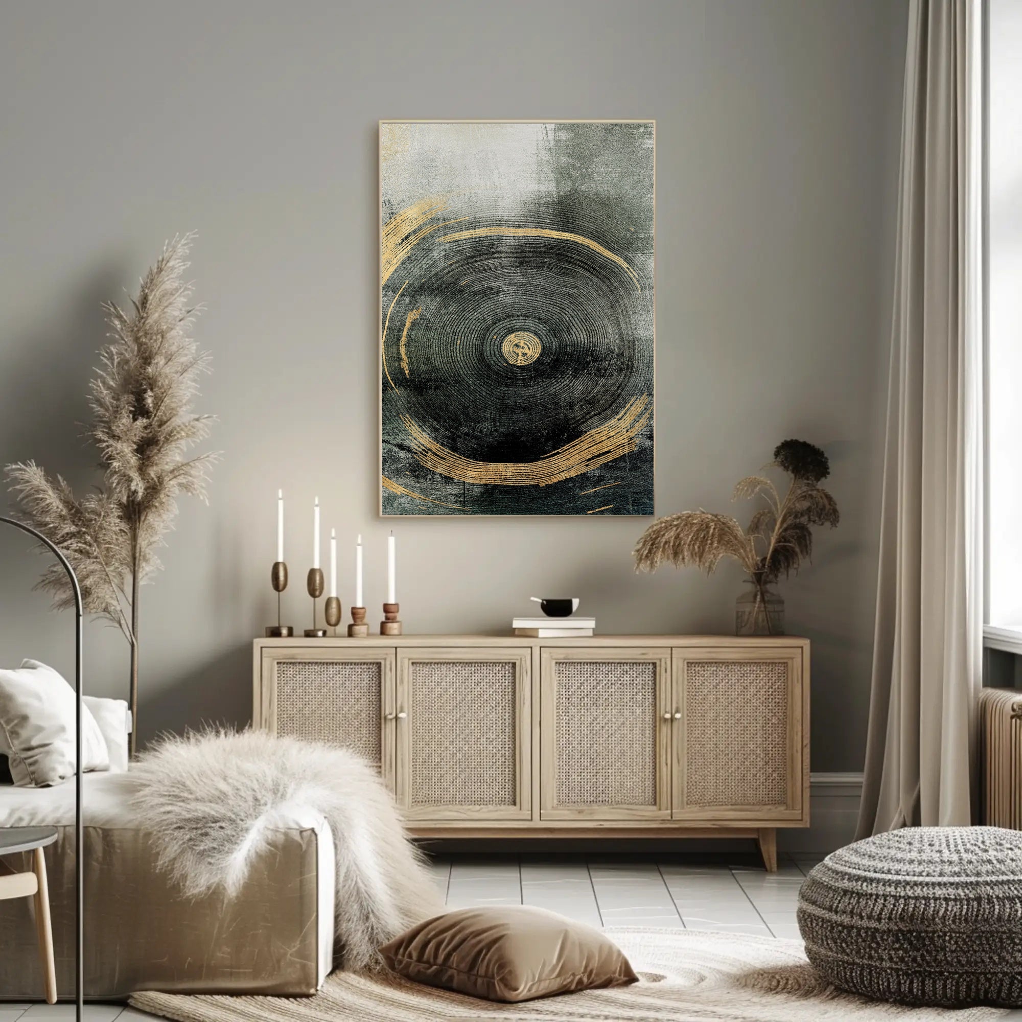 Concentric Tree Rings Abstract Artwork Poster PosterGoat
