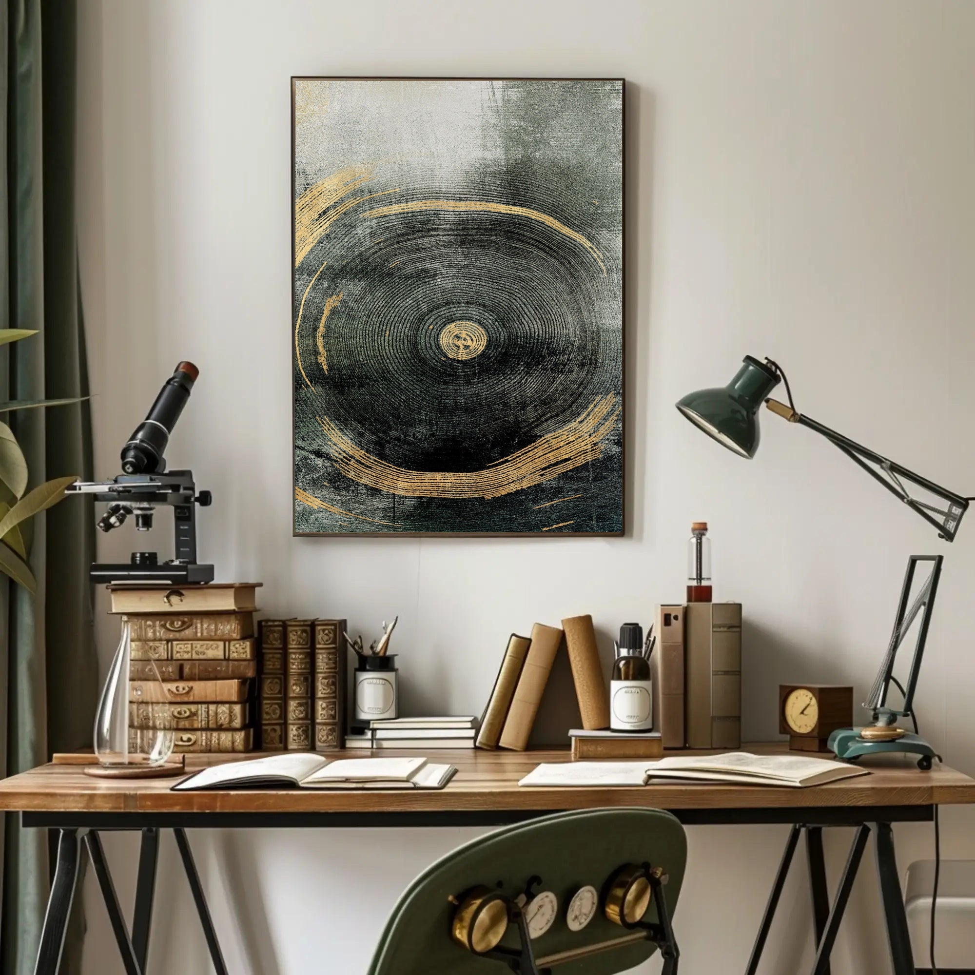 Concentric Tree Rings Abstract Artwork Poster PosterGoat