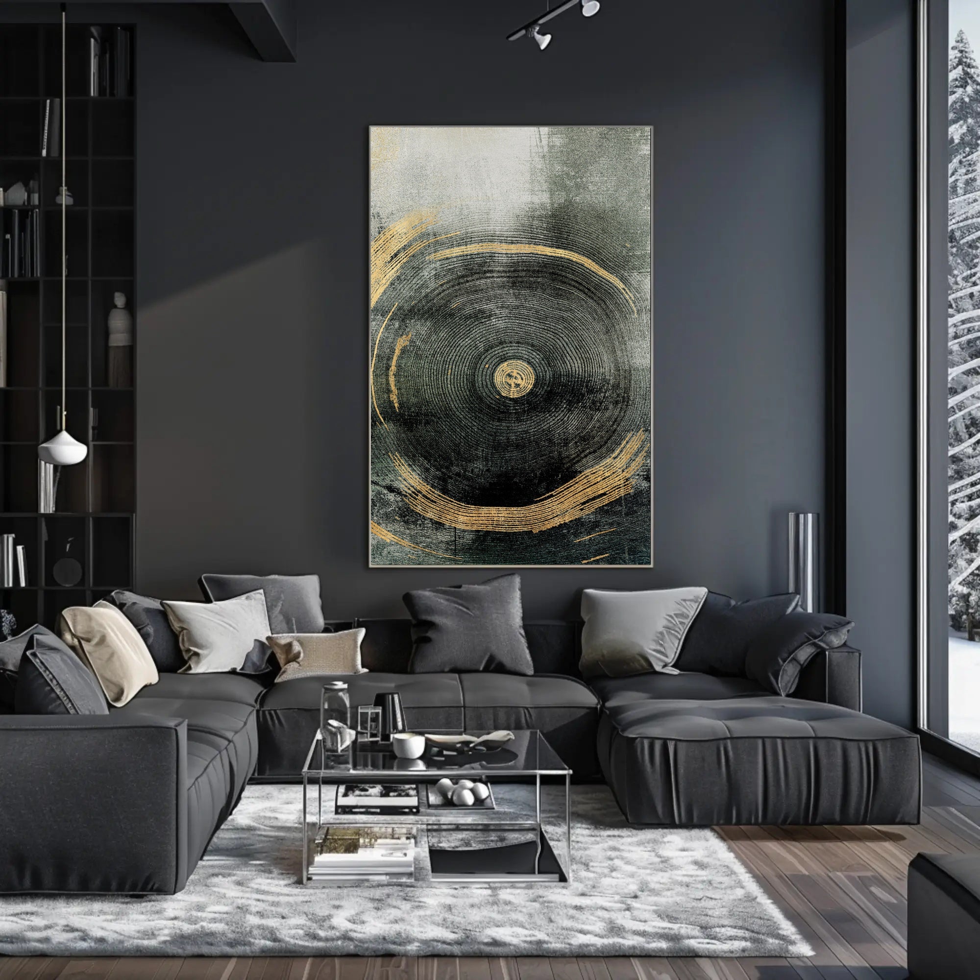 Concentric Tree Rings Abstract Artwork Poster PosterGoat