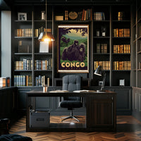 Congo Gorillas Lush Jungle Travel Poster PosterGoat