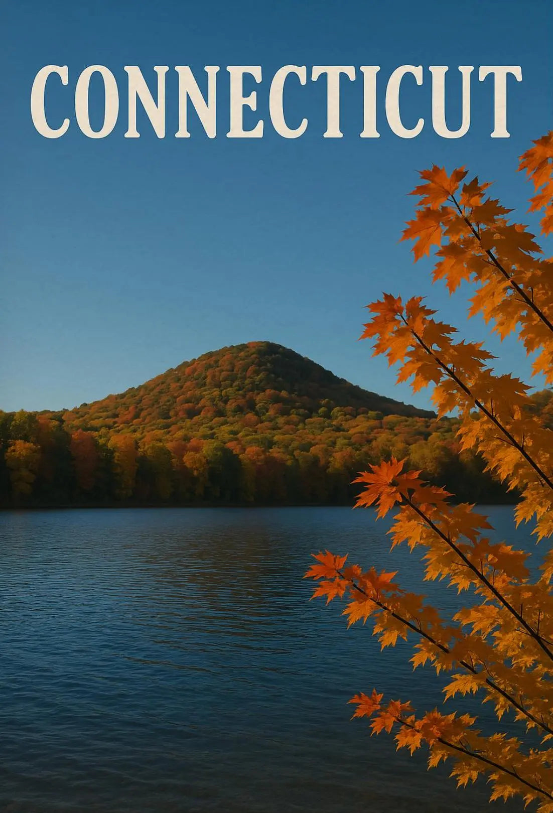 Connecticut Autumn Serenity Scenic Travel Poster PosterGoat