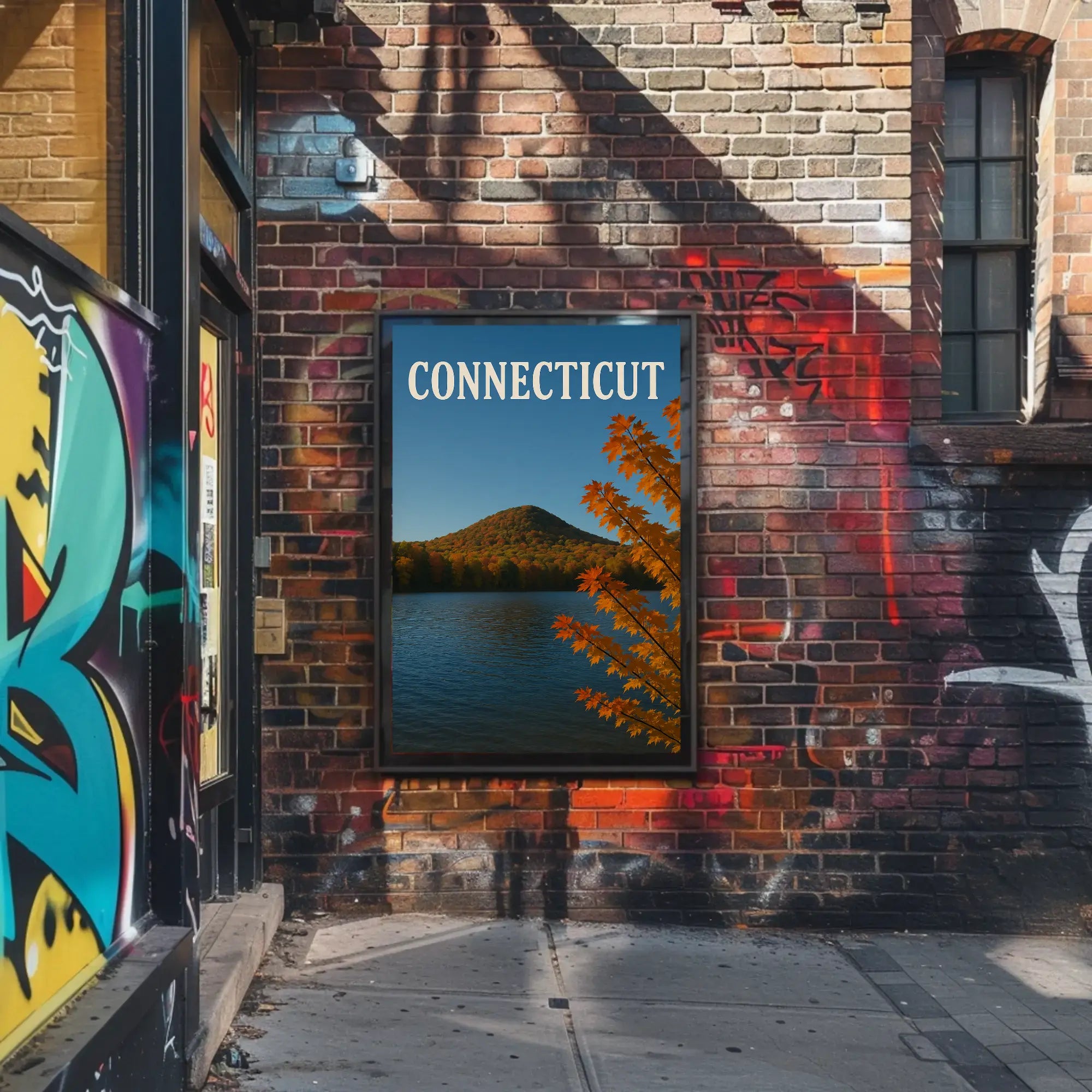 Connecticut Autumn Serenity Scenic Travel Poster PosterGoat