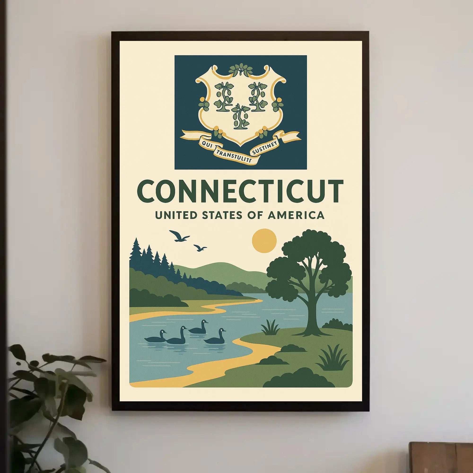 Connecticut Vintage Scenic Travel Poster PosterGoat