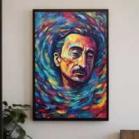 Contemplative Cosmic Portrait Artistic Expressionism Poster PosterGoat