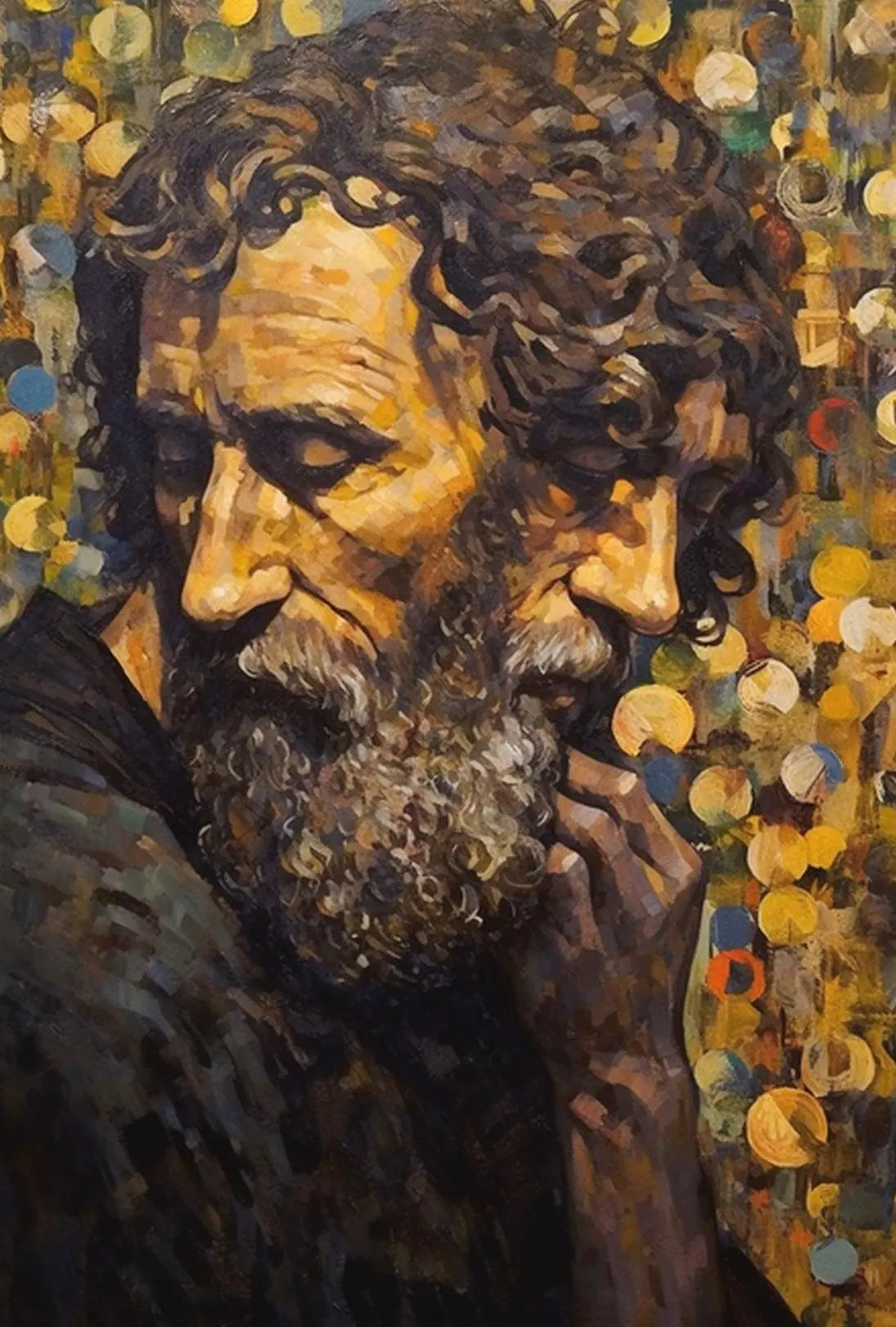 Contemplative Expression Timeless Introspection Artistic Poster PosterGoat