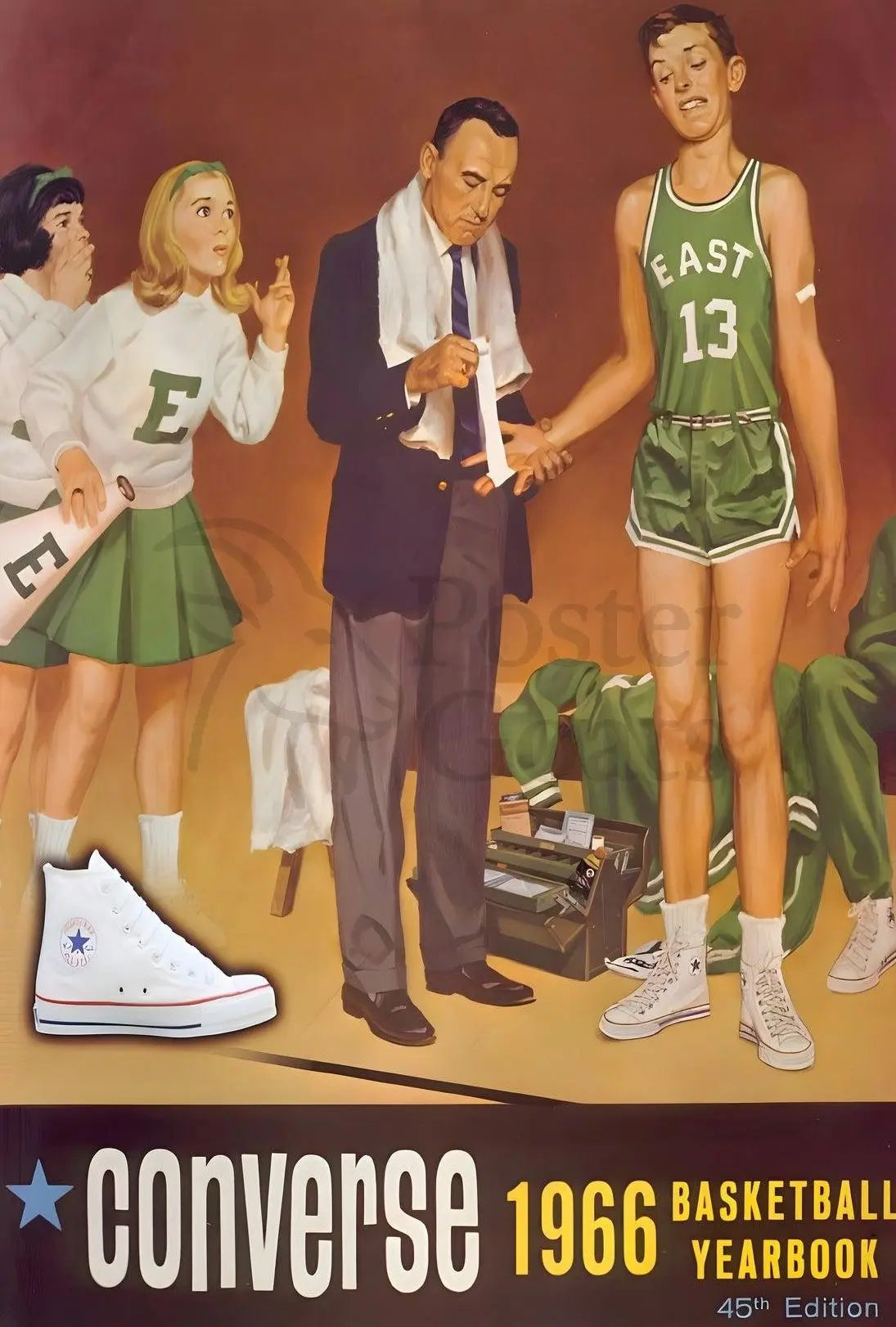 Converse Retro Basketball Nostalgia 1966 Sports Poster PosterGoat