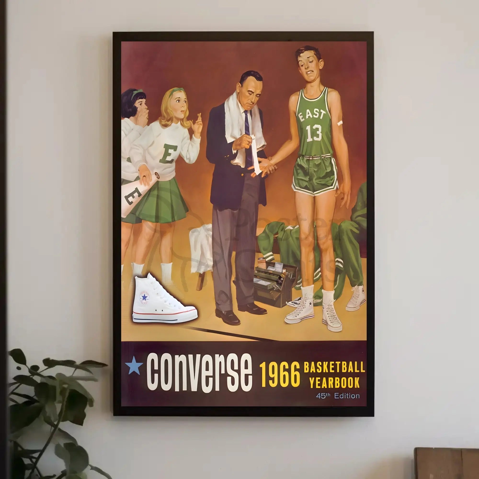 Converse Retro Basketball Nostalgia 1966 Sports Poster PosterGoat