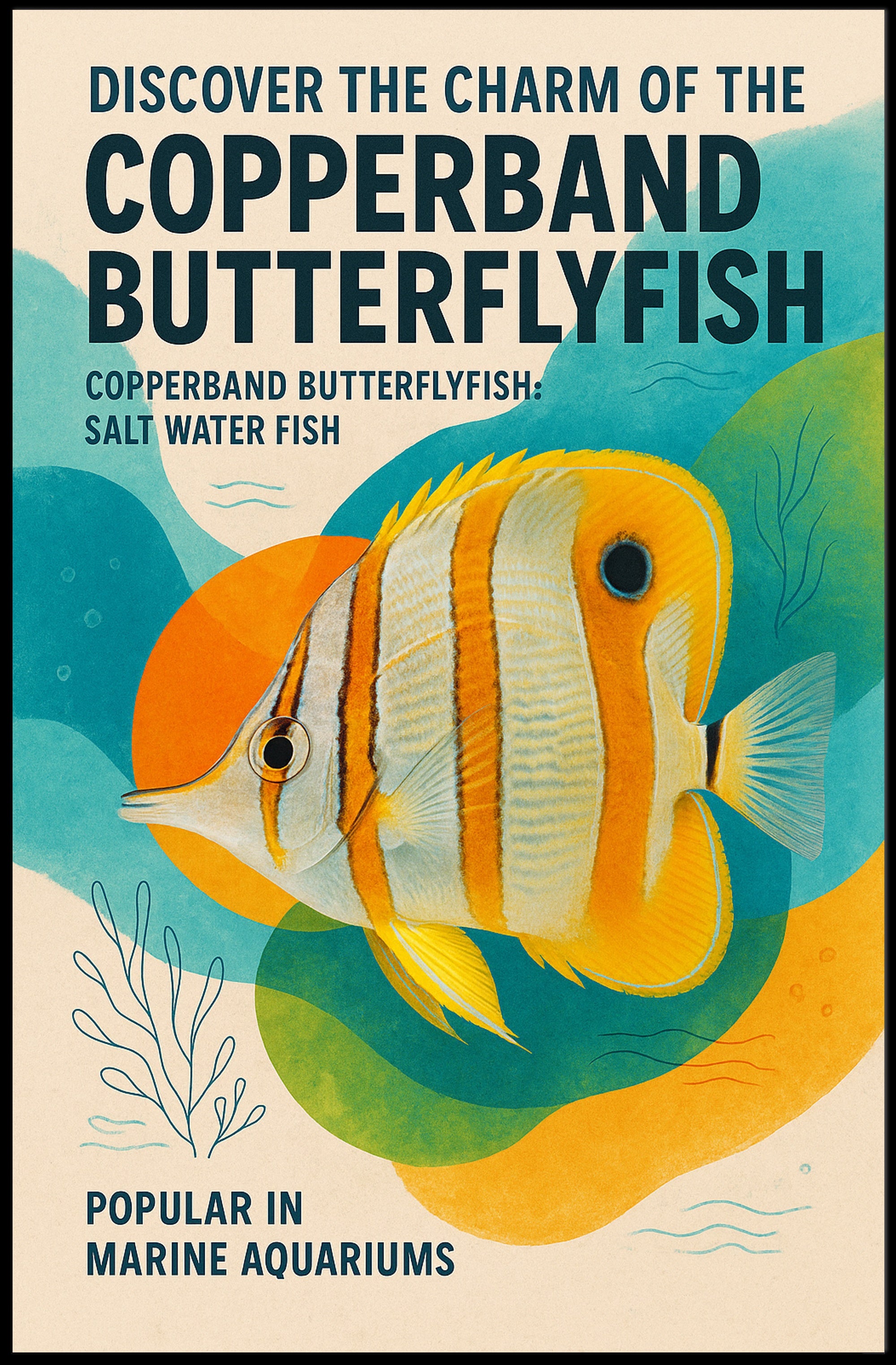 Copperband Butterflyfish Poster Art Print PosterGoat