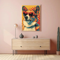 Corgi in Red Sunglasses Fun Pop Art Dog Breed Poster PosterGoat