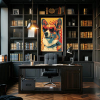 Corgi in Red Sunglasses Fun Pop Art Dog Breed Poster PosterGoat