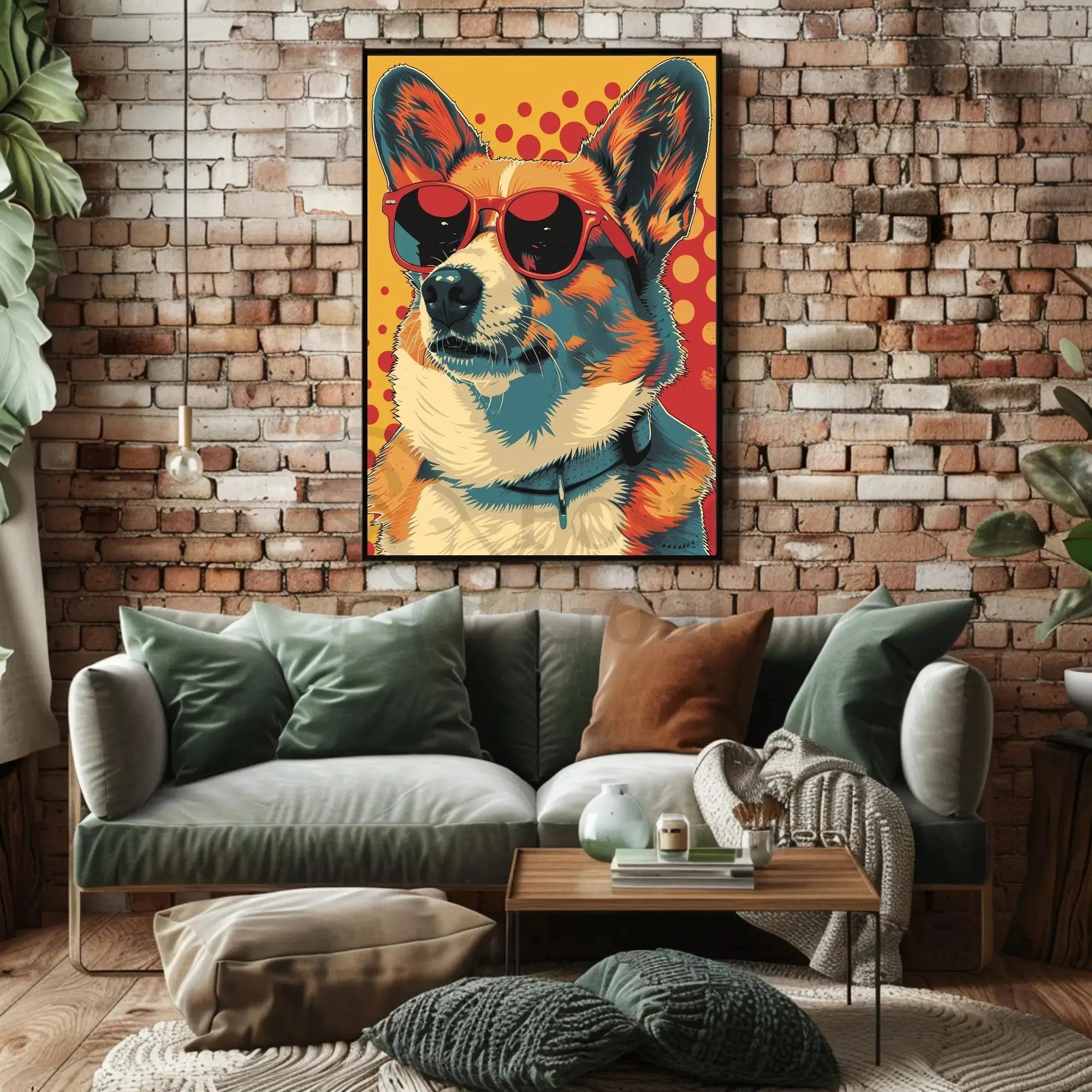 Corgi in Red Sunglasses Fun Pop Art Dog Breed Poster PosterGoat