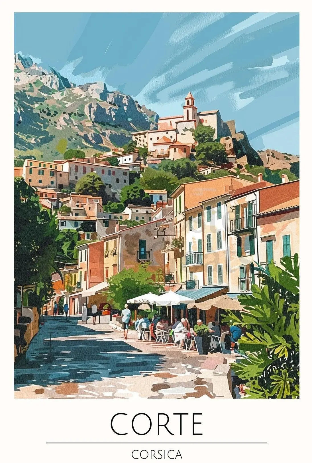 Corte Corsica Scenic View Travel Poster PosterGoat