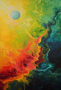 Cosmic Chaos Abstract Art Print Poster PosterGoat