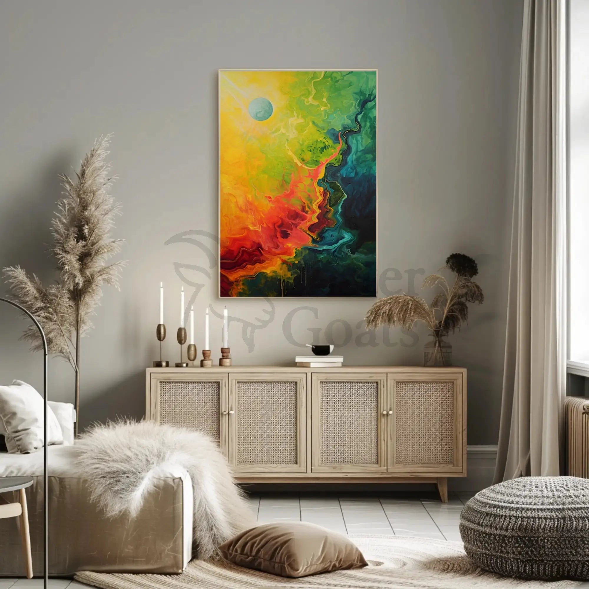 Cosmic Chaos Abstract Art Print Poster PosterGoat