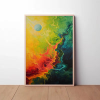 Cosmic Chaos Abstract Art Print Poster PosterGoat