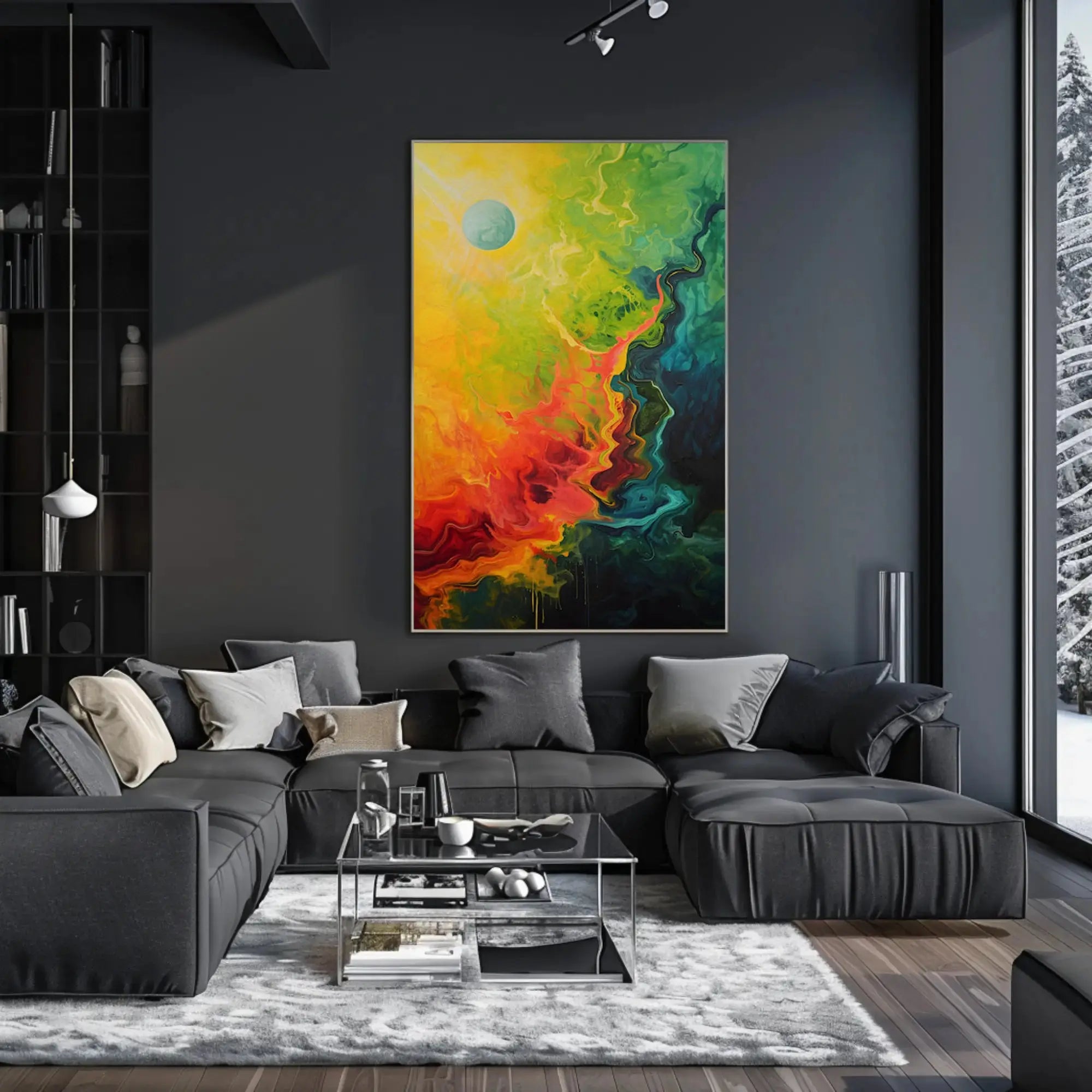 Cosmic Chaos Abstract Art Print Poster PosterGoat